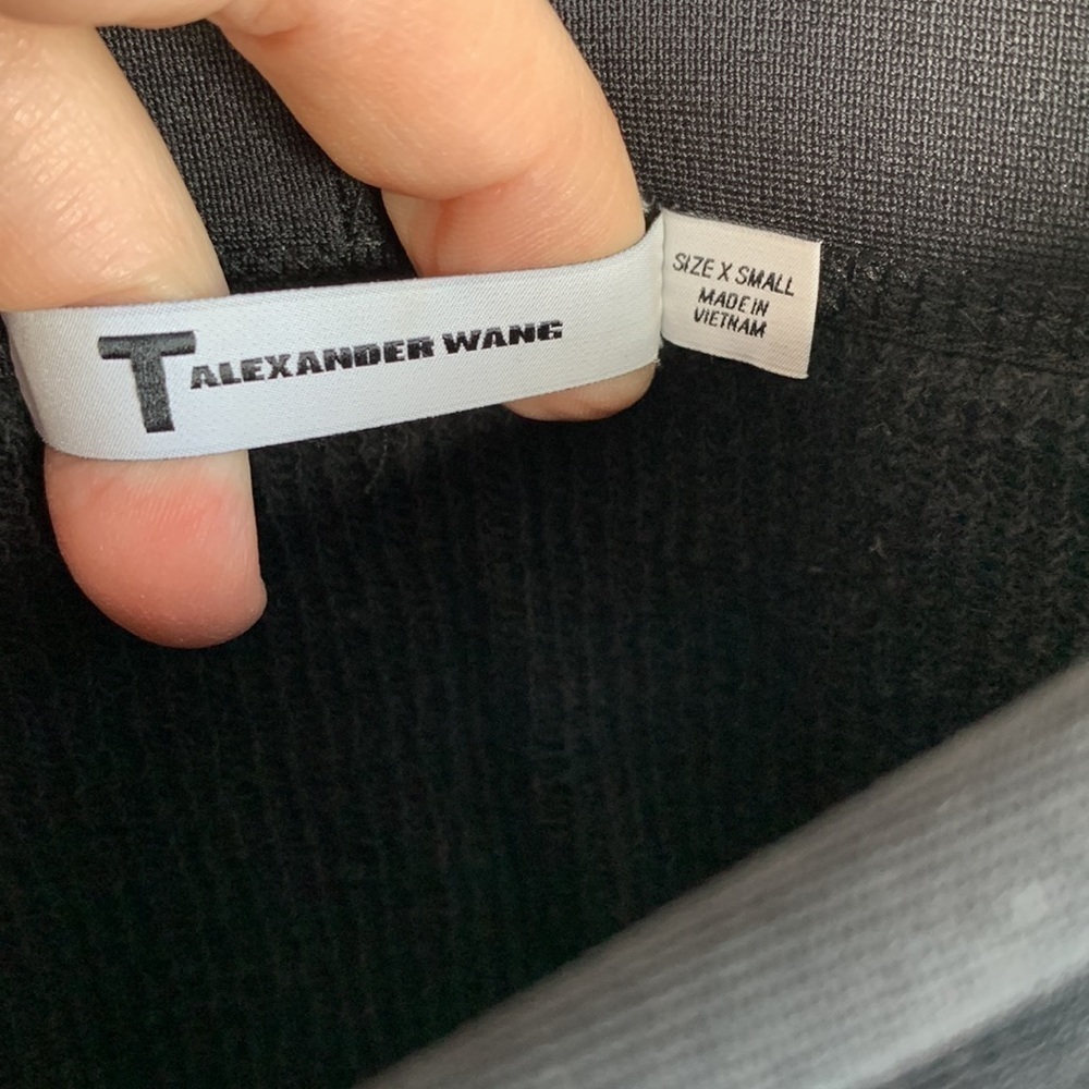T by Alexander Wang Asymmetrical Elastic Pull On Black Mini Skirt sz XS - Picture 4 of 6